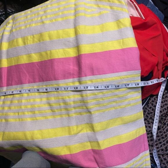 LOFT Pink and yellow striped Shift Dress Size 8 - Picture 8 of 9